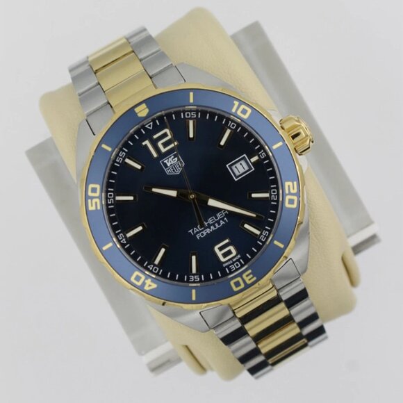 Tag Heuer WAZ1120.BB0879 Mens Formula 1 Series Quartz Watch Blue Gold Silver - Picture 1 of 12